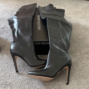 Saks Fifth Avenue Elegant Black Heeled Boots